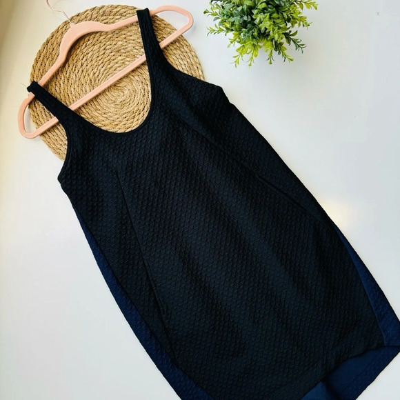 Anthropologie Maeve‎ Dress Navy/Black Colorblock Sleeveless Pleated Back Size M - Picture 1 of 13